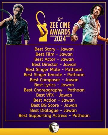 zee cine awards bagged by Pathaan and jawan zee cine awards bagged by Pathaan and jawan