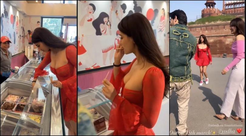 Disha Patani opts for a red mini dress as she relishes ice cream Disha Patani opts for a red mini dress as she relishes ice cream