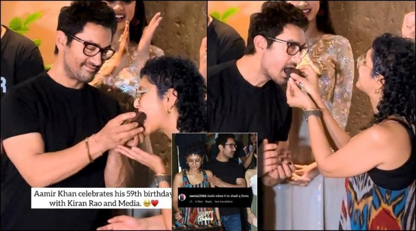 Aamir Khan turns 59: Actor feeds first piece of cake to ex-wife Kiran Rao as he celebrates his birthday with media [reactions]