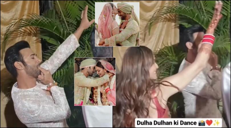 Pulkit whistles at wifey Kriti Kharbanda as they dance their hearts out during griha pravesh at their Delhi home Pulkit whistles at wifey Kriti Kharbanda as they dance their hearts out during griha pravesh at their Delhi home