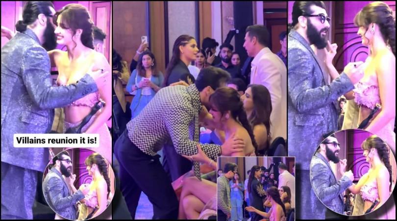 Disha Patani playfully touches Arjun Kapoor's beard; Tiger Shroff ignored Disha when she offered him to sit beside him: Disha Patani playfully touches Arjun Kapoor's beard; Tiger Shroff ignored Disha when she offered him to sit beside him: