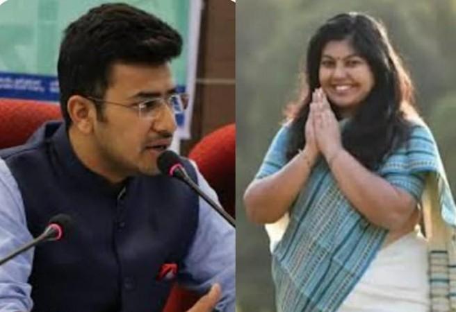 BJP's Tejasvi Surya readies for repeat win in Bengaluru South, Cong hopes on Sowmya Reddy's challenge BJP's Tejasvi Surya readies for repeat win in Bengaluru South, Cong hopes on Sowmya Reddy's challenge