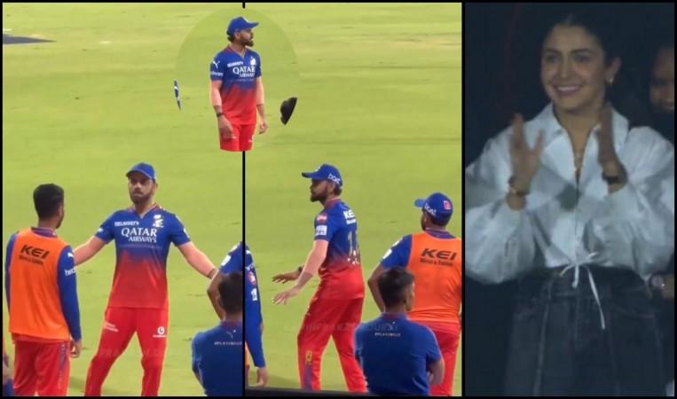 Virat Kohli dances to Thalapathy Vijay's 'Appadi Podu' During IPL 2024 Game Virat Kohli dances to Thalapathy Vijay's 'Appadi Podu' During IPL 2024 Game