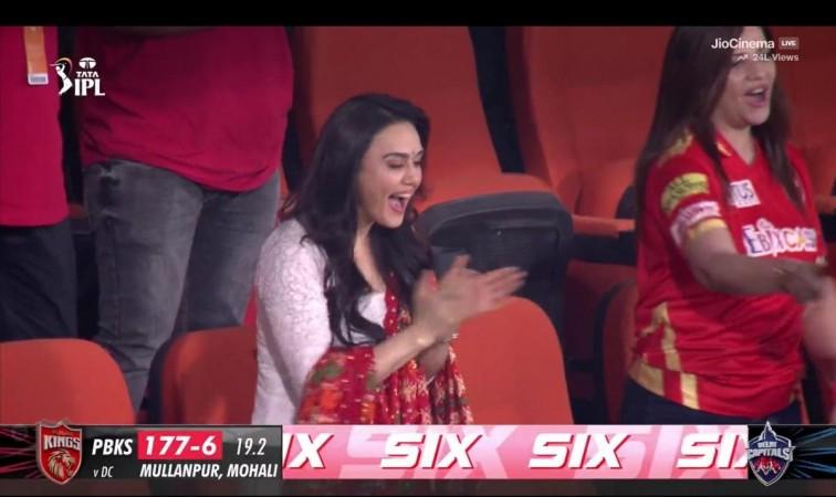 preity zinta in the stands preity zinta in the stands