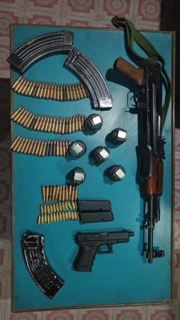 Weapons recovered from arrested terrorists Weapons