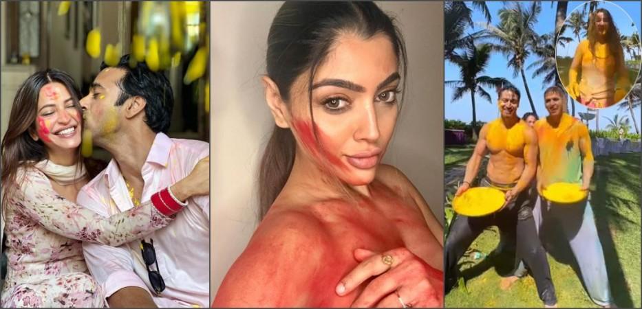 Holi Hai!: Kriti Kharbanda -Pulkit Sharma, Rakul -Jackky Bhagnani celebrate first Holi; Akanshka Puri goes topless smeared in colour Holi Hai!: Kriti Kharbanda -Pulkit Sharma, Rakul -Jackky Bhagnani celebrate first Holi; Akanshka Puri goes topless smeared in colour