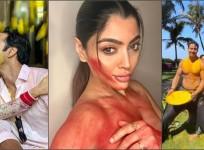 Holi Hai!: Kriti Kharbanda -Pulkit Sharma, Rakul -Jackky Bhagnani celebrate first Holi; Akanshka Puri goes topless smeared in colour