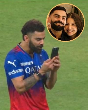 Virat Kohli video calls Anushka Sharma and blows kisses to kids Vamika and Akaay after IPL Virat Kohli video calls Anushka Sharma and blows kisses to kids Vamika and Akaay after IPL