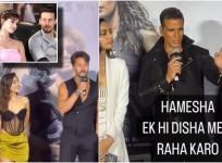 Akshay Kumar teases Tiger Shroff about Disha Patani at Bade Miyan Chote Miyan event.