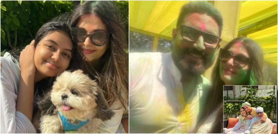 NOT with Shweta, Navya; Aishwarya Rai, Aaradhya, celebrate Holi with friends amid discord with Bachchans [pics]