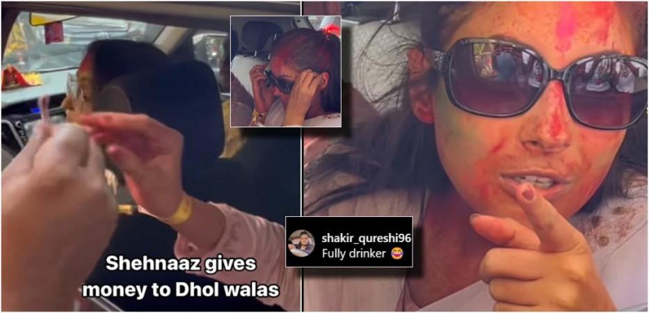 Angry Shehnaaz Gill refuses to pose for paps; gives Rs 500 to dholwalas post Holi party Angry Shehnaaz Gill refuses to pose for paps; gives Rs 500 to dholwalas post Holi party