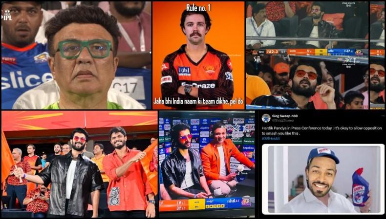 Deverakonda brothers Vijay and Anand watch SRH vs MI IPL match in Hyderabad Deverakonda brothers Vijay and Anand watch SRH vs MI IPL match in Hyderabad