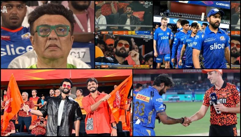 Deverakonda brothers Vijay and Anand watch SRH vs MI IPL match in Hyderabad Deverakonda brothers Vijay and Anand watch SRH vs MI IPL match in Hyderabad