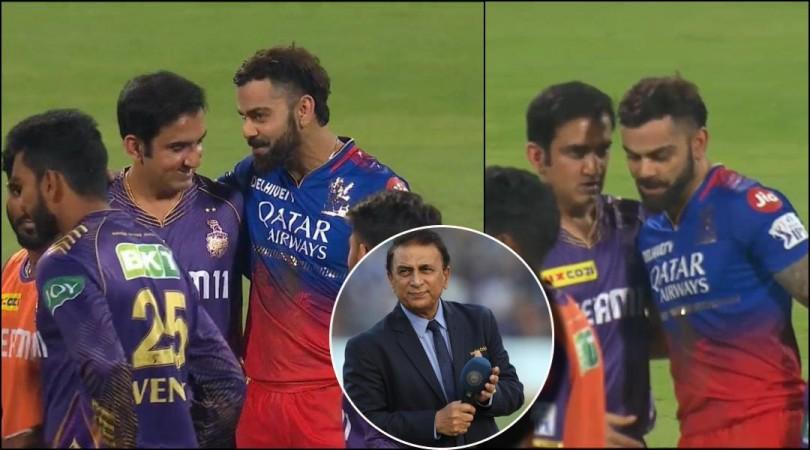 Virat Kohli, Gautam Gambhir hug during KKR vs RCB match Virat Kohli, Gautam Gambhir hug during KKR vs RCB match