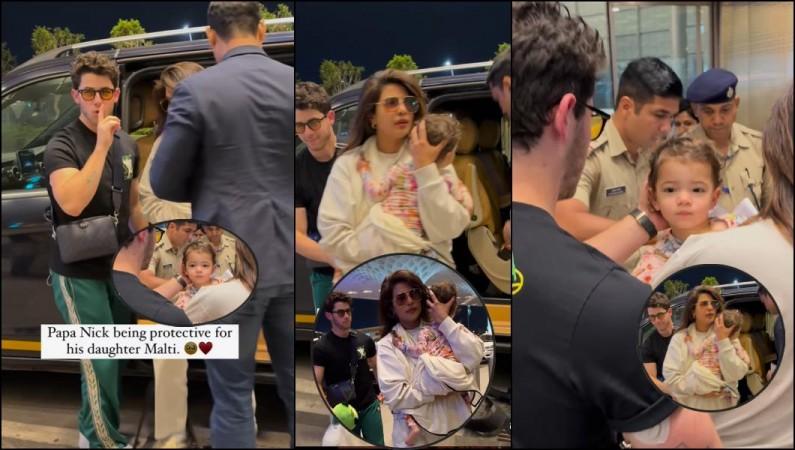 Priyanka Chopra Flies Out Of Mumbai With Husband Nick And Daughter Malti Marie Priyanka Chopra Flies Out Of Mumbai With Husband Nick And Daughter Malti Marie