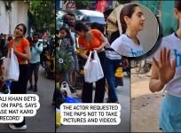 Angry Sara Ali Khan AVOIDS paparazzi for taking videos of her as she distributed food to beggars outside temple