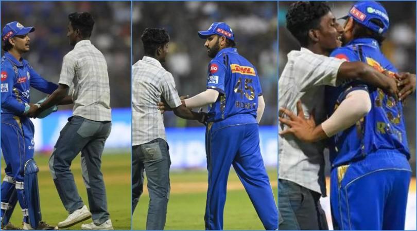 Hardik Pandya booed again; fan breaches security and hugs Rohit Sharma, Ishan Kishen amid MI vs RR match at Wankhede Hardik Pandya booed again; fan breaches security and hugs Rohit Sharma, Ishan Kishen amid MI vs RR match at Wankhede