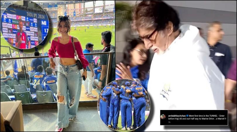Yuzvendra Chahal's Dhanashree Verma supports RR from stadium; Big B enjoys coastal road drive to Wankhede; cheers for MI Yuzvendra Chahal's Dhanashree Verma supports RR from stadium; Big B enjoys coastal road drive to Wankhede; cheers for MI