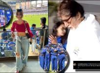 Yuzvendra Chahal's Dhanashree Verma supports RR from stadium; Big B enjoys coastal road drive to Wankhede; cheers for MI