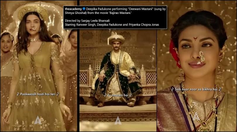 The Academy honours Deepika Padukone- Ranveer Singh- Priyanka Chopra's song 'Deewani Mastani The Academy honours Deepika Padukone- Ranveer Singh- Priyanka Chopra's song 'Deewani Mastani