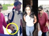 Ajay Devgn -Kajol's son Yug holds Nani Tanuja's hands at Mumbai airport