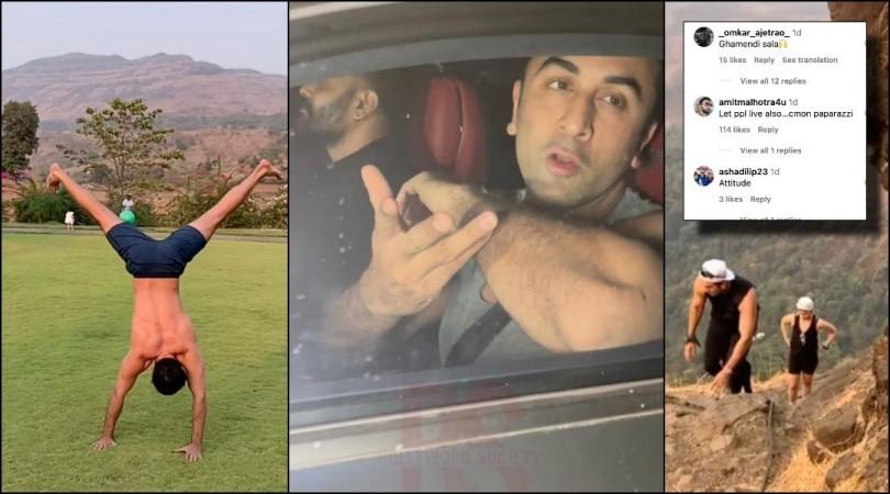 Ranbir Kapoor was seen gesturing in frustration as the photographers swarmed around his new Bentley Continental GT V8 worth Rs 8 crore. Ranbir Kapoor was seen gesturing in frustration as the photographers swarmed around his new Bentley Continental GT V8 worth Rs 8 crore.