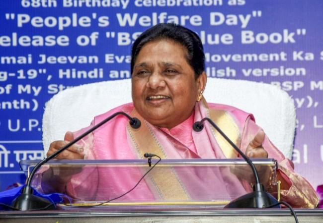 Lucknow: BSP chief Mayawati addresses a press conference in Lucknow on Monday, Jan. 15, 2024. (Photo: IANS) Mayawati