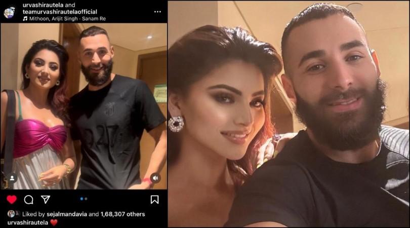 Sanam Re: Urvashi Rautela shares cosy pics with Karim Benzema; Netizens wonder is she is dating footballer? Sanam Re: Urvashi Rautela shares cosy pics with Karim Benzema; Netizens wonder is she is dating footballer?