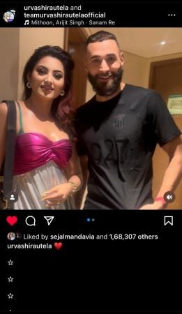 Sanam Re: Urvashi Rautela shares cosy pics with Karim Benzema; Netizens wonder is she is dating footballer? Sanam Re: Urvashi Rautela shares cosy pics with Karim Benzema; Netizens wonder is she is dating footballer?