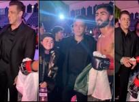Salman Khan shakes hand with Pakistan fighter Shahzaib Rind; introduces Sanjay Dutt's son Shahraan to fighter in Dubai