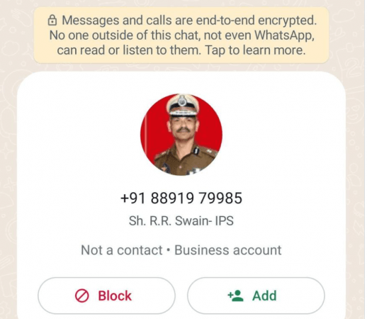 Fake WhatsApp profile of DGP J&K Police Fake account