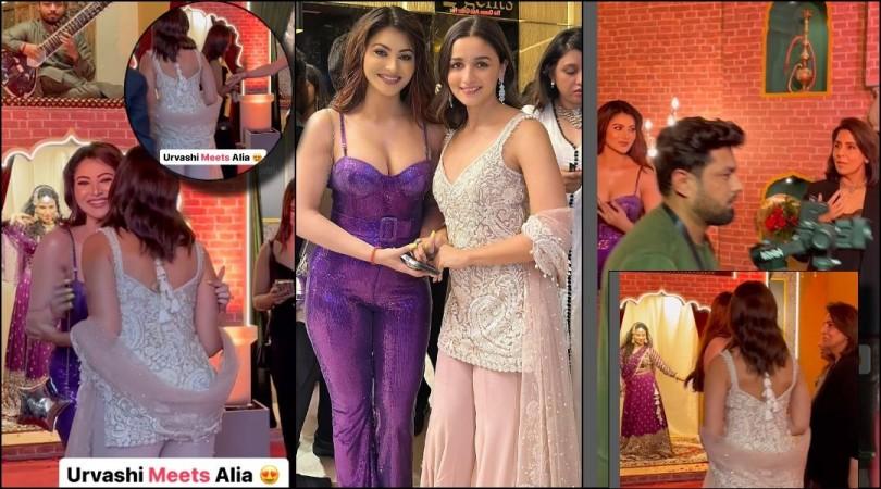 Alia Bhatt, Neetu Kapoor ignore Urvashi Rautela; the latter goes and hugs Alia Bhatt and poses with her