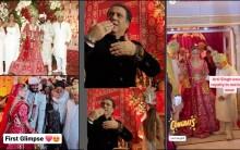 Arti singh stuns in red bridal outfit; Govinda arrives to bless the couple