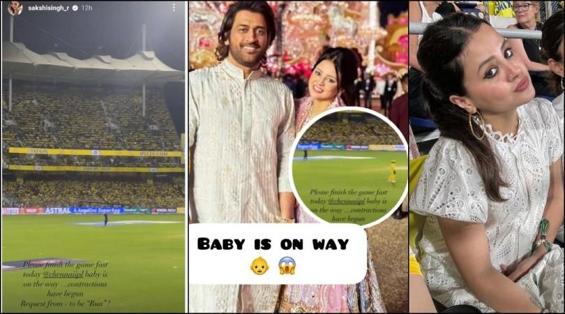 'Baby is on the way. Please finish the game...': Sakshi's request for MS Dhoni during CSK v SRK match leaves internet curious 'Baby is on the way. Please finish the game...': Sakshi's request for MS Dhoni during CSK v SRK match leaves internet curious