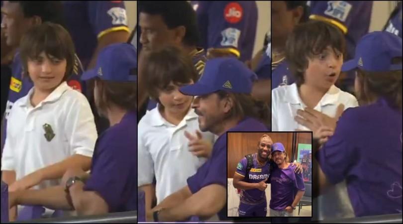 A heartwarming father-son moment between Shah Rukh Khan & AbRam during the KKR vs DC match! A heartwarming father-son moment between Shah Rukh Khan & AbRam during the KKR vs DC match!