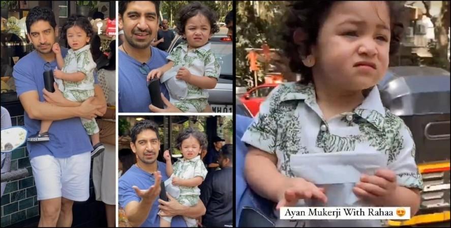 Angry Ayan Mukerji tells paps to not click Raha as he steps out with Raha in Alia Bhatt's absence Angry Ayan Mukerji tells paps to not click Raha as he steps out with Raha in Alia Bhatt's absence