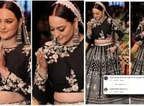 'My salaam to everyone..': Heeramandi's Sonakshi Sinha exudes royalty in black lehenga as she channelises her inner Fareedan on the ramp