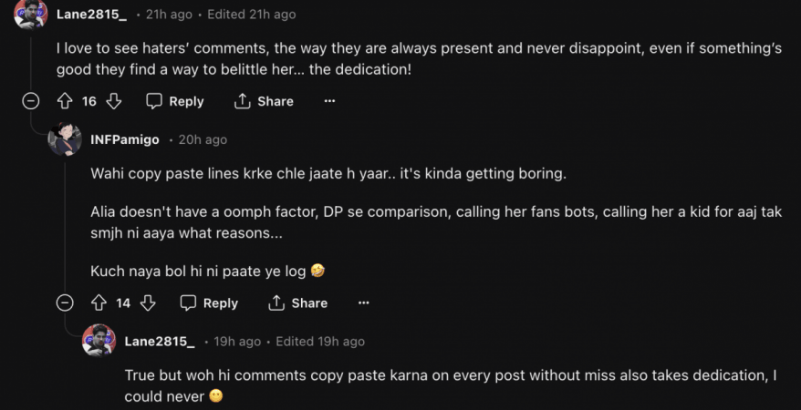 Alia Bhatt comments alia bhatt