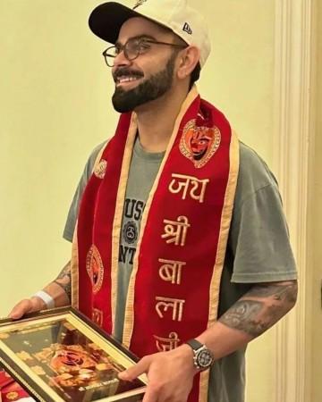 Virat Kohli seeks blessings at Shree Salasar Balaji Dham Temple in Rajasthan ahead of playoffs [PICS]