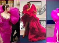 Did Urvashi Rautela COPY ruffled pink thigh high slit outfit at Cannes 2024 from Deepika Padukone's Cannes 2018 look?