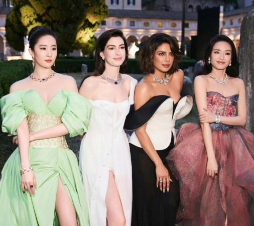 Priyanka Chopra attended the Bvlgari Aeterna event alongside Hollywood actor Anne Hathaway, Hong Kong-Taiwanese actor and model Shu Qi, and Chinese-American actor Liu Yifei Priyanka Chopra attended the Bvlgari Aeterna event alongside Hollywood actor Anne Hathaway, Hong Kong-Taiwanese actor and model Shu Qi, and Chinese-American actor Liu Yifei