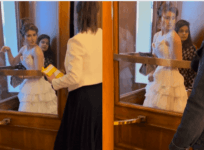 Urvashi Rautela gets stuck in a revolving door at Cannes