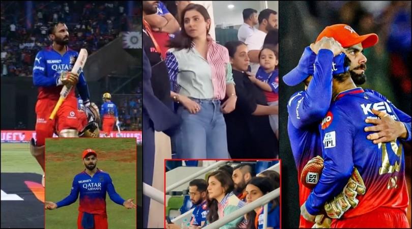 Virat Kolhi hugs teary-eyed Dinesh Karthik; Anushka Sharma disheartened after RCB gets eliminated from IPL 2024 Virat Kolhi hugs teary-eyed Dinesh Karthik; Anushka Sharma disheartened after RCB gets eliminated from IPL 2024