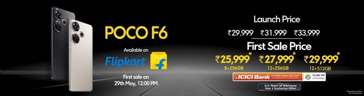 Poco F6 launched in India Poco F6 launched in India