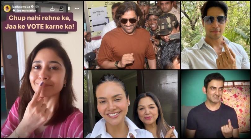 Sidharth Malhotra, Gautam Gambhir cast their vote in Delhi; MS Dhoni votes in Ranchi during the ongoing Lok Sabha Elections 2024 [Pics]