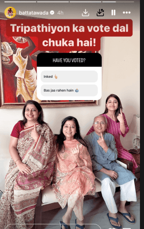 Shweta Tripathi votes in delhi Shweta Tripathi votes in delhi