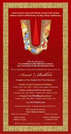 'Band, Baaja, Baarat': Anant Ambani - Radhika Merchant to tie the knot in Mumbai on July 12 Save the date wedding card leaked 'Band, Baaja, Baarat': Anant Ambani - Radhika Merchant to tie the knot in Mumbai on July 12 Save the date wedding card leaked