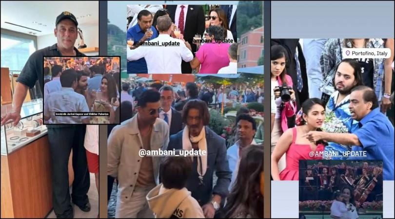 Anant Ambani-Radhika's Cruise party: Ranbir Kapoor -SRK's chit-chat, Janhvi- Shikhar's PDA, Salman, MS Dhoni pose with guests  [Pics]