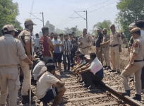 Villagers protest