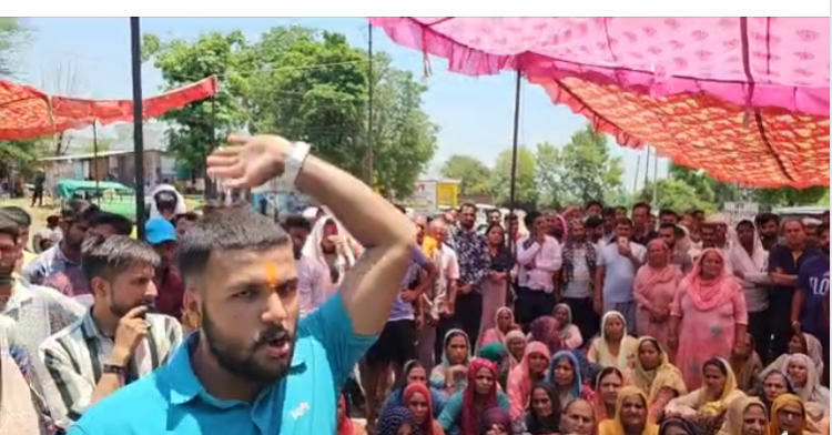Villagers protest